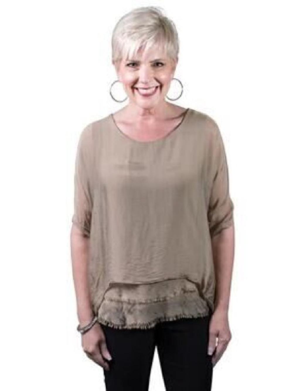 Tina Stephens | 100% Silk blouse Made in Italy OS
